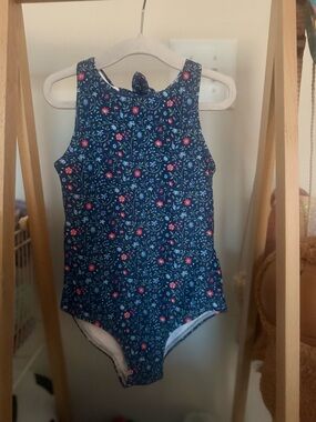 MINNOW Toddler Girls Midnight Vineyard Double Bow One Piece